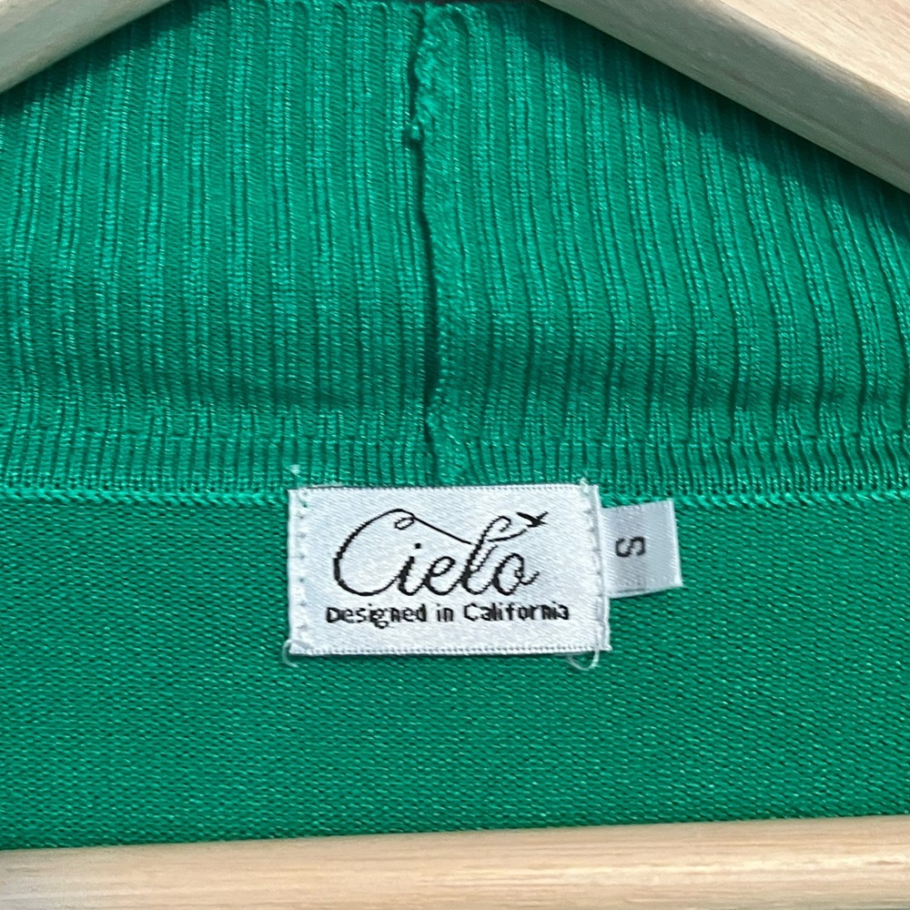 {Cielo} Open Front Cardigan Sweater in Green - Womens Small - NWT - Picture 5 of 11